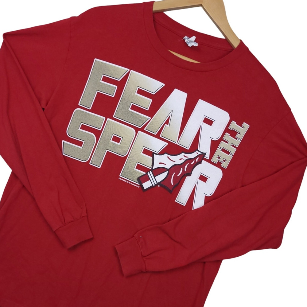 Florida State Seminoles Men’s Long Sleeve Shirt Medium Red 2014 Fear the Spear